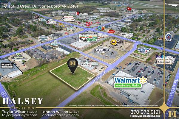 1.3 Acres of Commercial Land for Sale in Jonesboro, Arkansas
