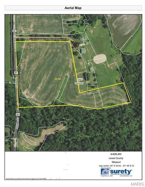 20 Acres of Agricultural Land for Sale in Ewing, Missouri
