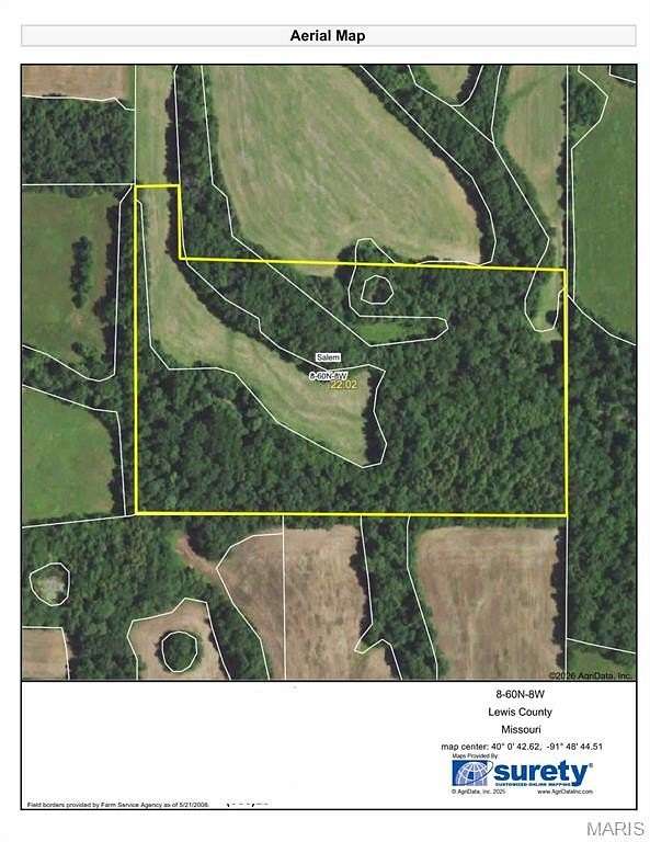 22 Acres of Recreational Land & Farm for Sale in Ewing, Missouri