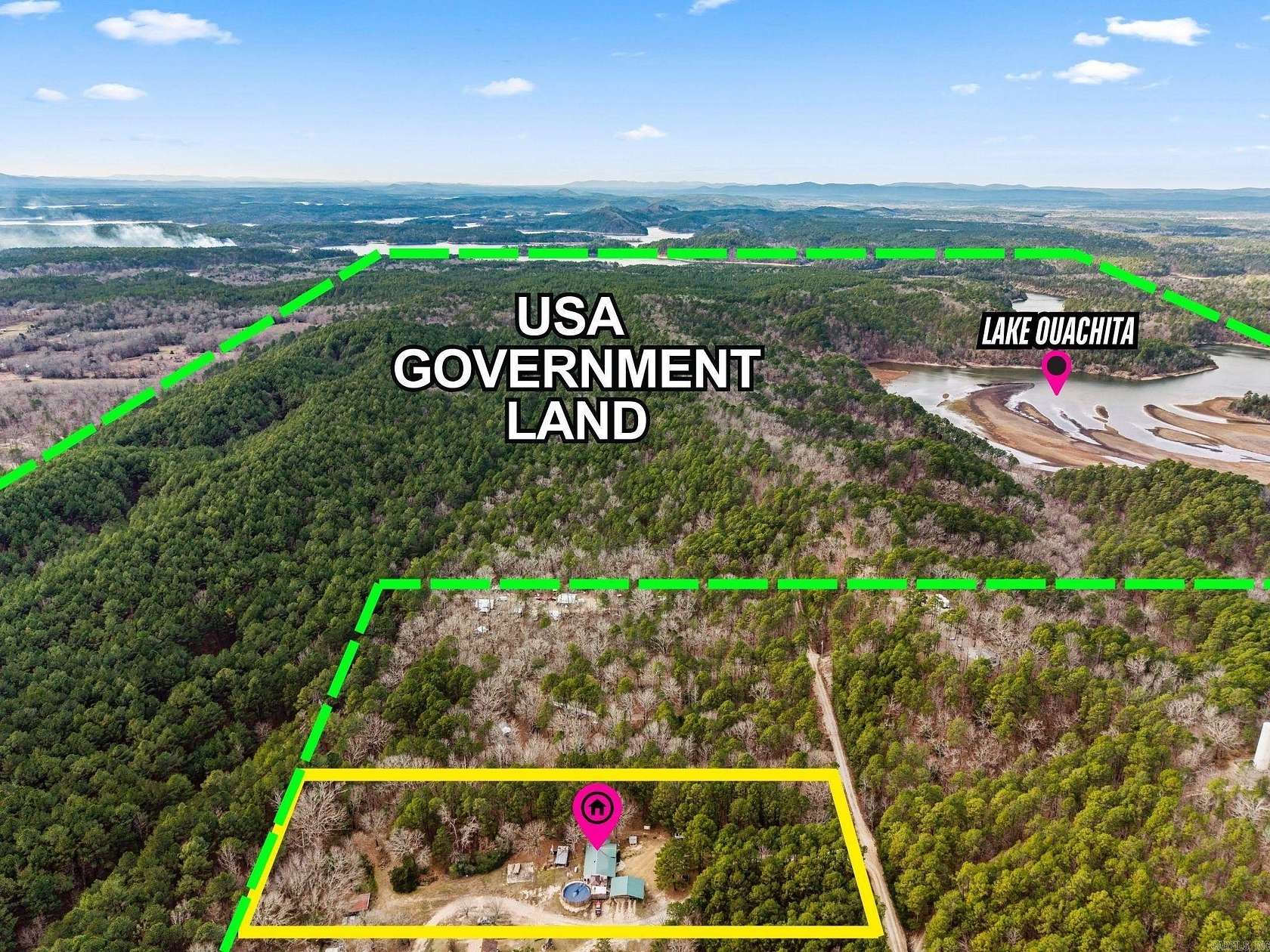 2.4 Acres of Residential Land with Home for Sale in Jessieville, Arkansas