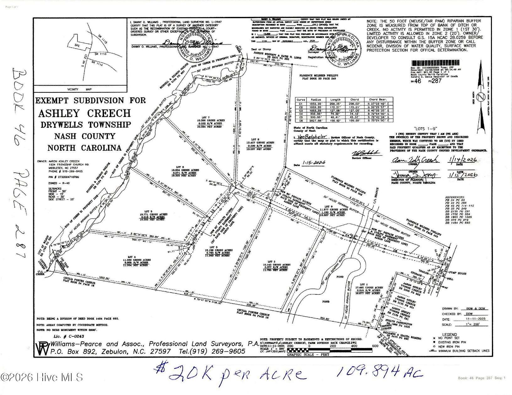 110 Acres of Land for Sale in Middlesex, North Carolina