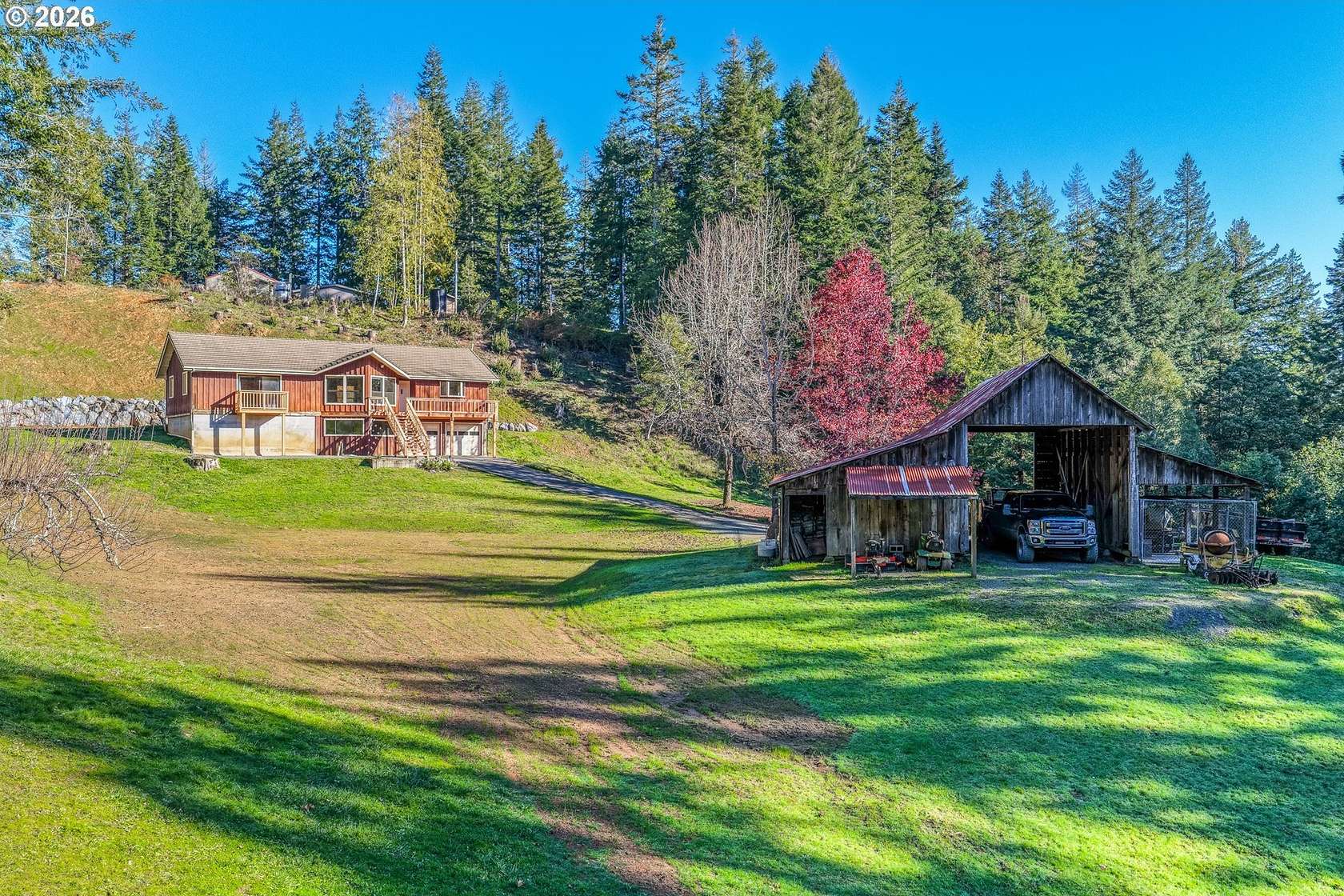 4.88 Acres of Residential Land with Home for Sale in Myrtle Point, Oregon