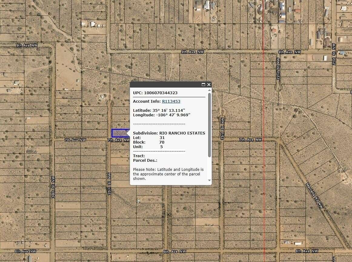 0.5 Acres of Land for Sale in Rio Rancho, New Mexico