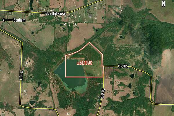 56.1 Acres of Agricultural & Residential Land for Sale in Bonham, Texas