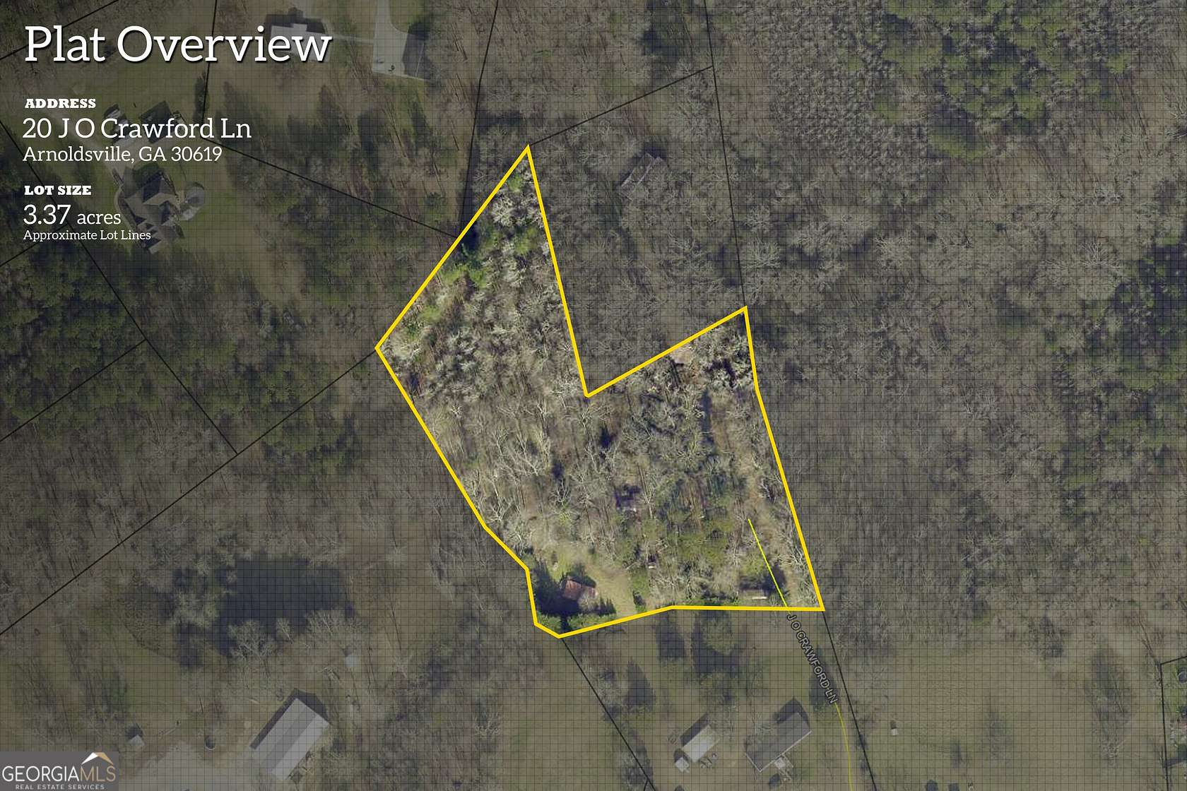 3.37 Acres of Residential Land with Home for Sale in Arnoldsville, Georgia