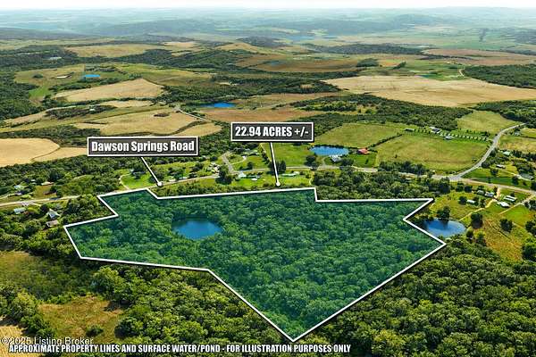 23 Acres of Recreational Land & Farm for Sale in Crofton, Kentucky
