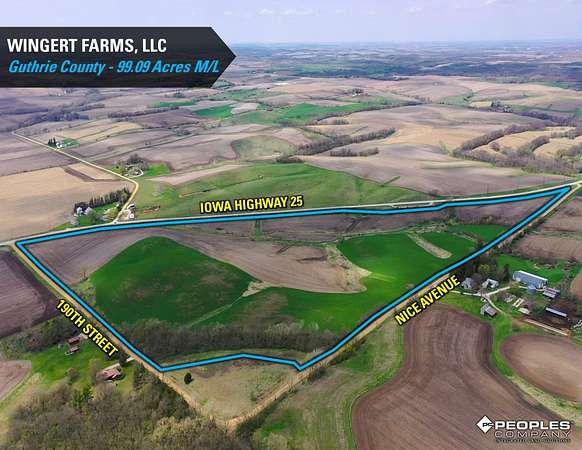 99 Acres of Recreational Land & Farm for Sale in Guthrie Center, Iowa