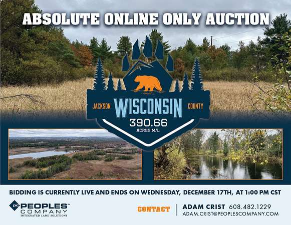 391 Acres of Recreational Land for Auction in Black River Falls, Wisconsin