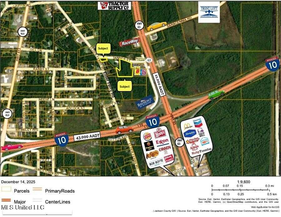 9.25 Acres of Commercial Land for Sale in Moss Point, Mississippi