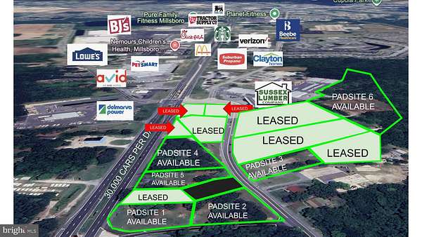 1.47 Acres of Commercial Land for Lease in Millsboro, Delaware