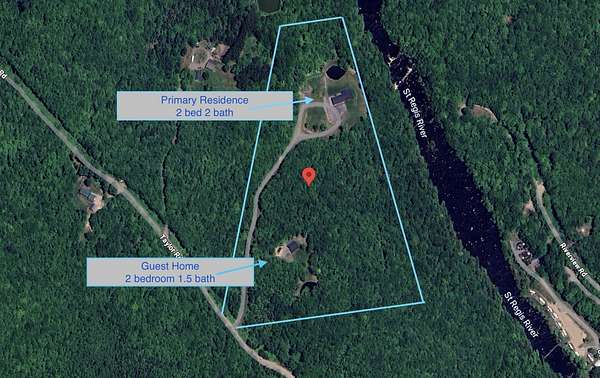 21.3 Acres of Land with Home for Sale in St. Regis Falls, New York