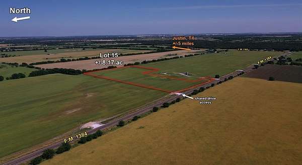 8.17 Acres of Land for Sale in Justin, Texas