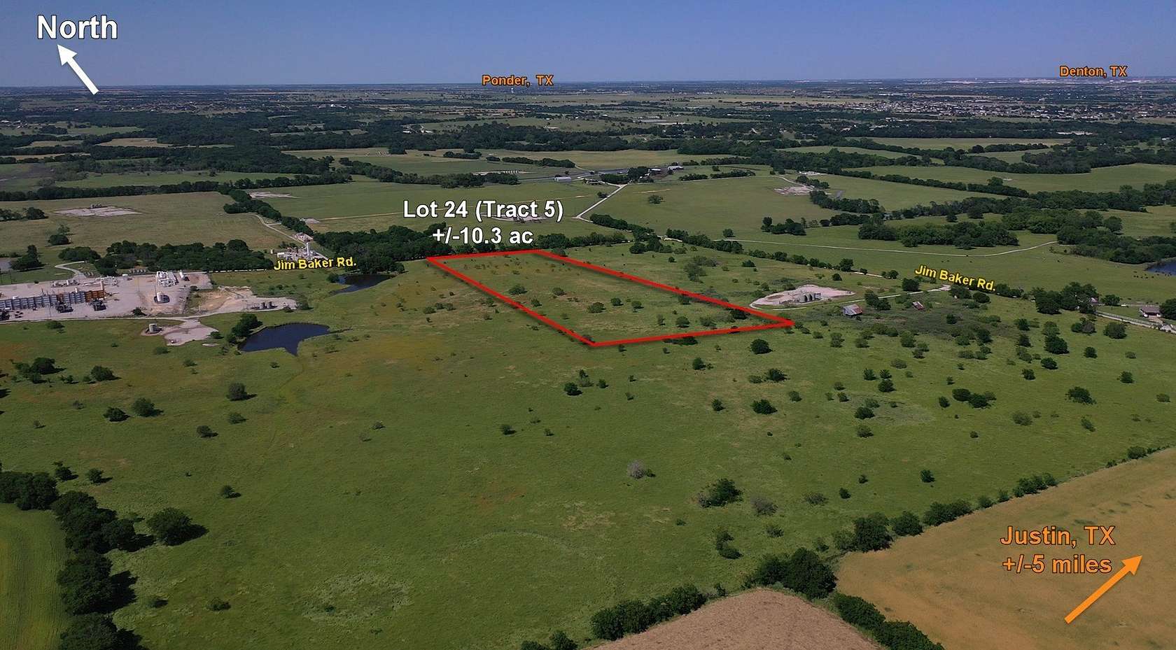 10.3 Acres of Land for Sale in Justin, Texas