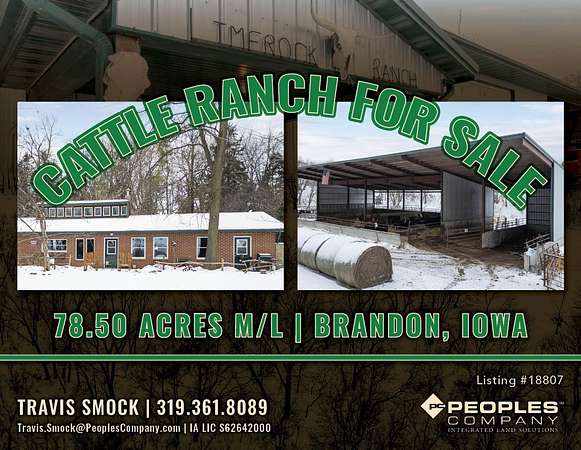 78.5 Acres of Land with Home for Sale in Brandon, Iowa
