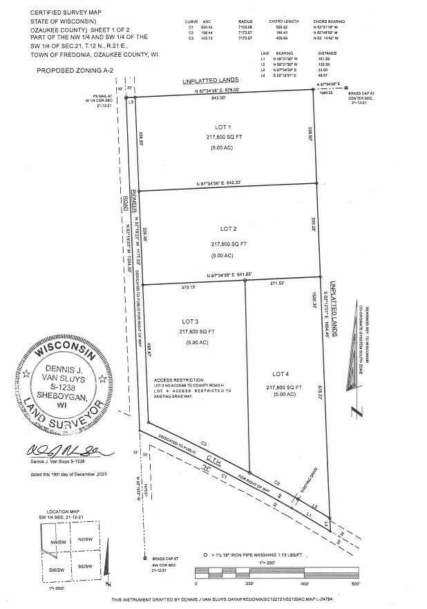 5 Acres of Residential Land for Sale in Fredonia, Wisconsin