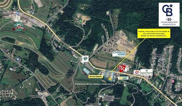 2.74 Acres of Commercial Land for Lease in Union Township, Pennsylvania