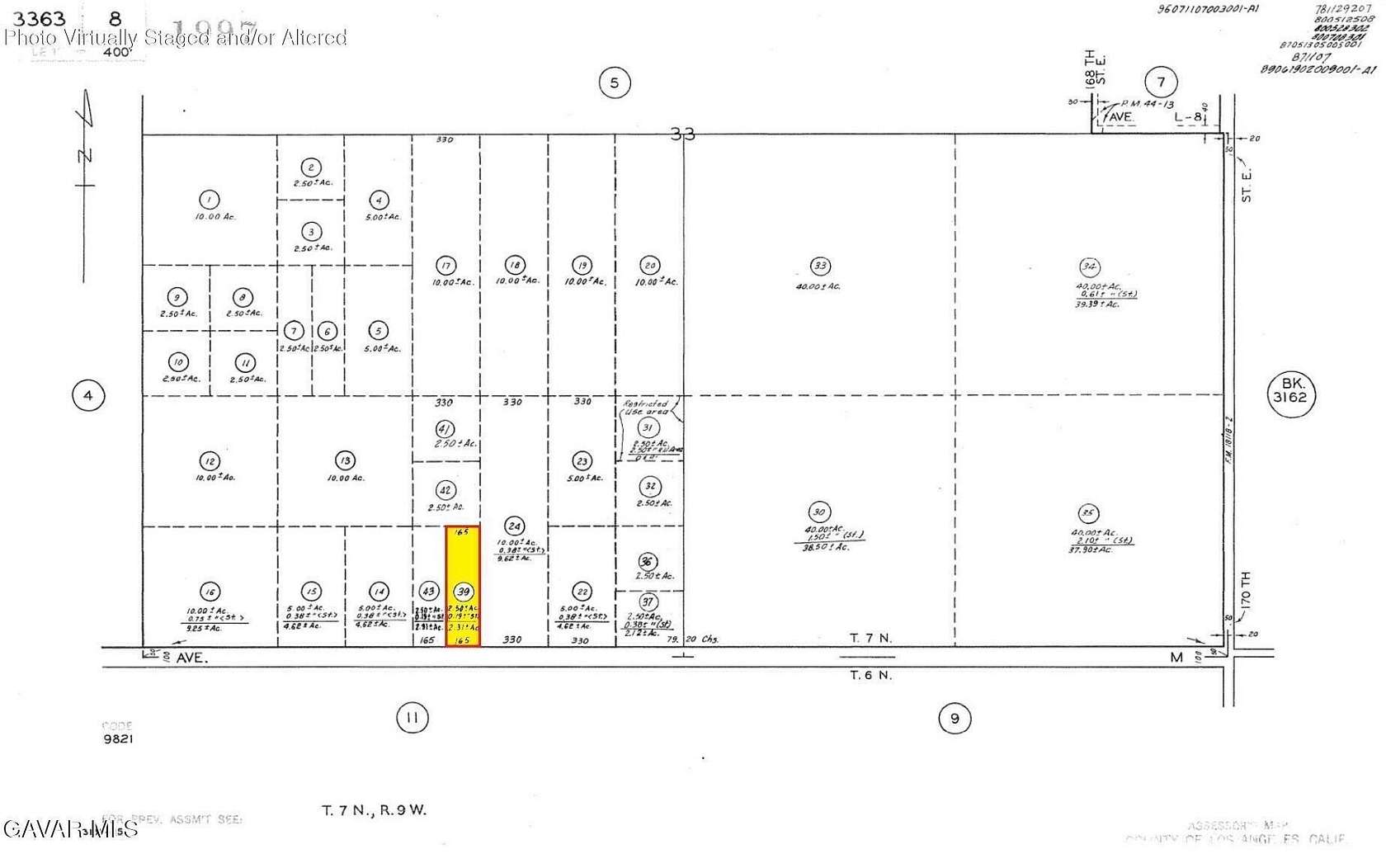 2.39 Acres of Land for Sale in Lancaster, California