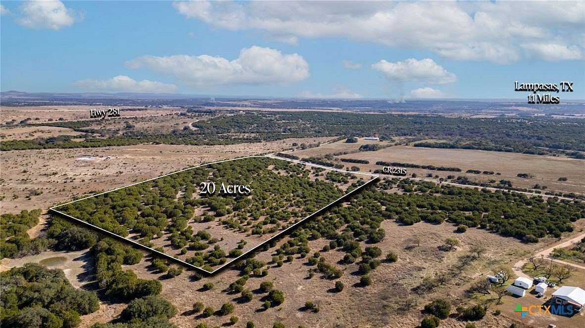 20 Acres of Recreational Land for Sale in Lampasas, Texas