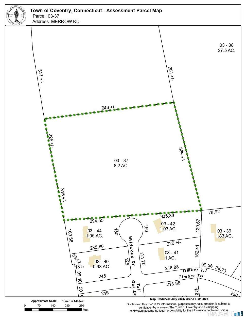 8.2 Acres of Land for Sale in Coventry, Connecticut