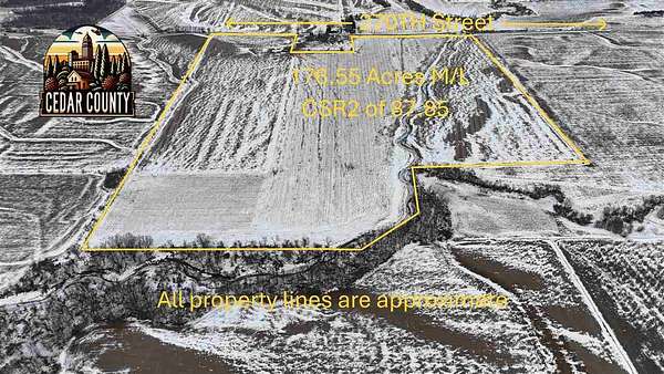 177 Acres of Agricultural Land for Sale in Tipton, Iowa