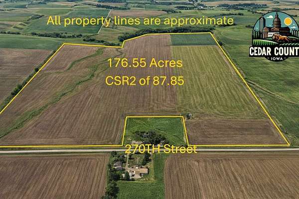 177 Acres of Agricultural Land for Sale in Tipton, Iowa