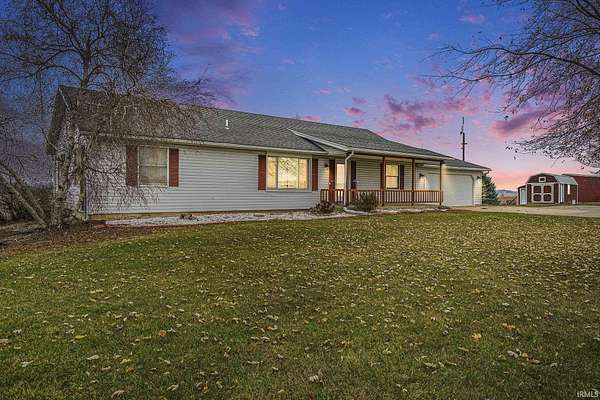 7.7 Acres of Residential Land with Home for Sale in Larwill, Indiana