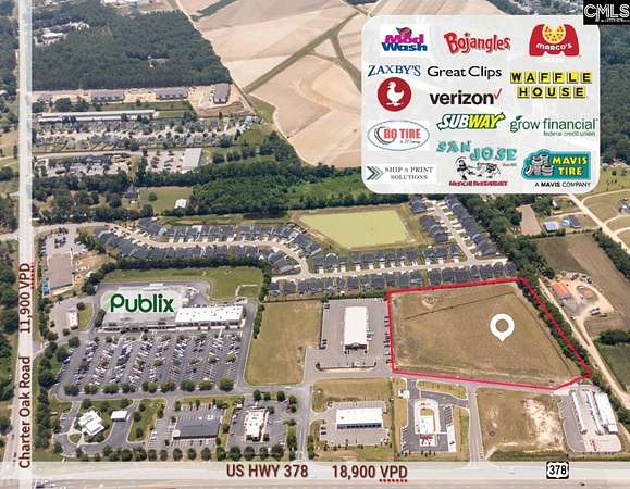 5.89 Acres of Mixed-Use Land for Sale in Lexington, South Carolina
