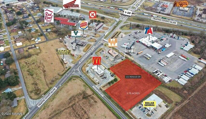2.75 Acres of Commercial Land for Sale in Lafayette, Louisiana