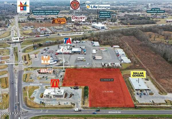 2.75 Acres of Commercial Land for Sale in Lafayette, Louisiana