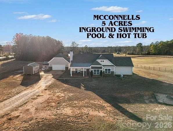 5 Acres of Residential Land with Home for Sale in McConnells, South Carolina