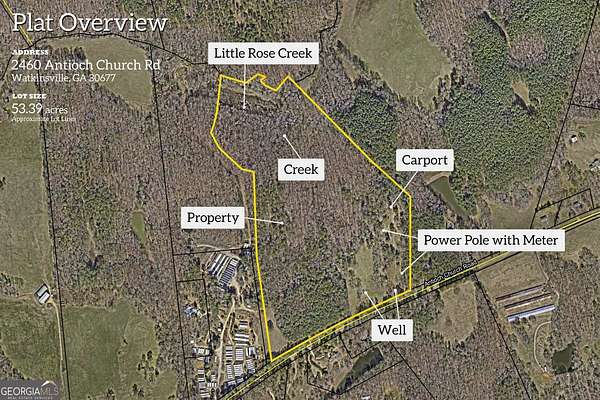 53.4 Acres of Recreational Land for Sale in Watkinsville, Georgia