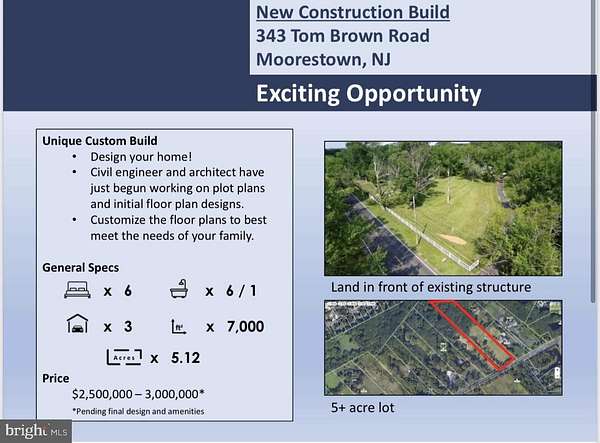5.12 Acres of Residential Land with Home for Sale in Moorestown, New Jersey