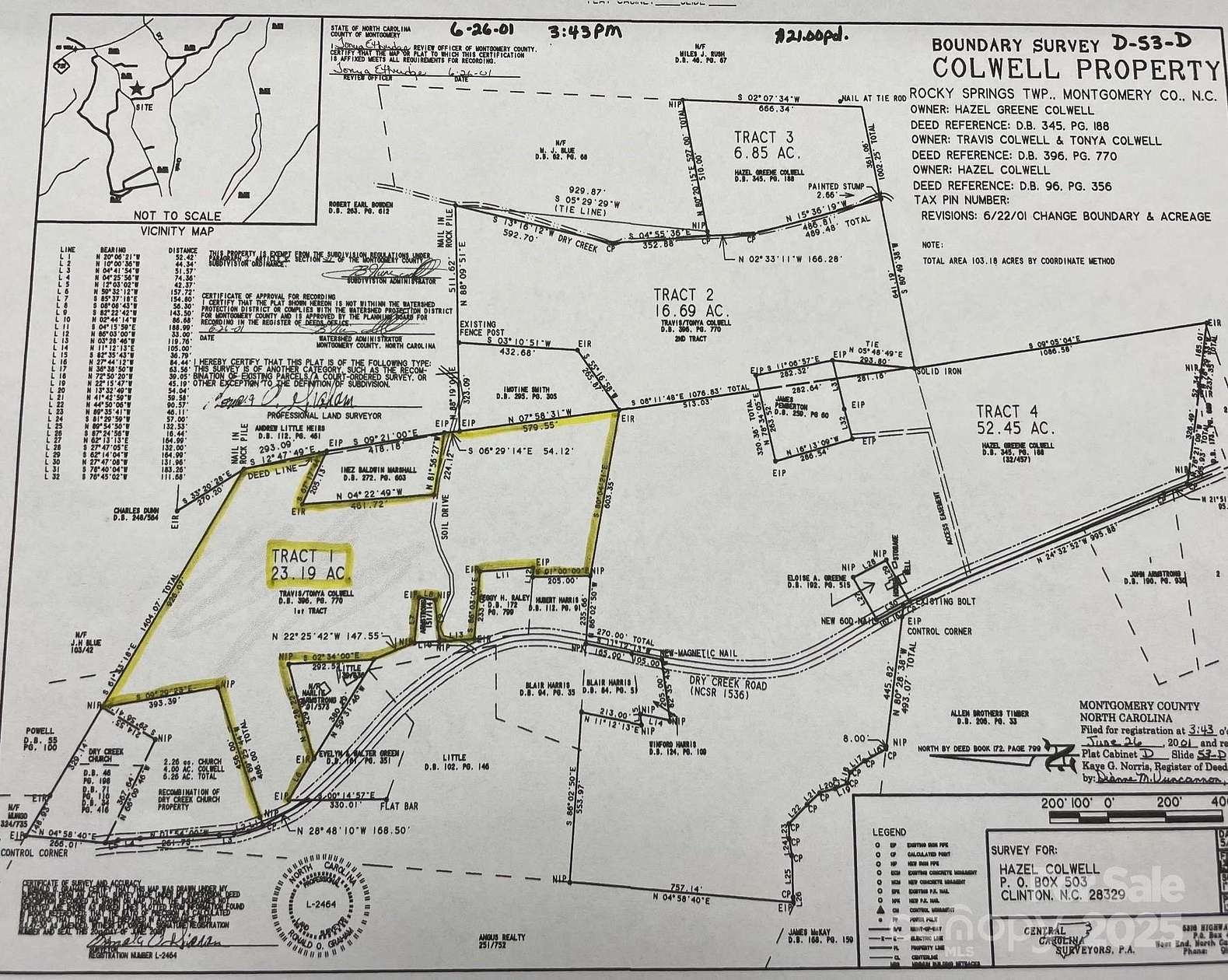 22.4 Acres of Recreational & Residential Land for Sale in Candor, North Carolina