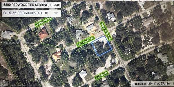 0.33 Acres of Residential Land for Sale in Sebring, Florida