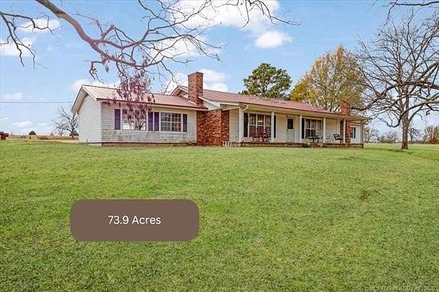 74 Acres of Land with Home for Sale in Calera, Oklahoma