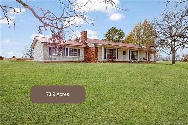 74 Acres of Land with Home for Sale in Calera, Oklahoma