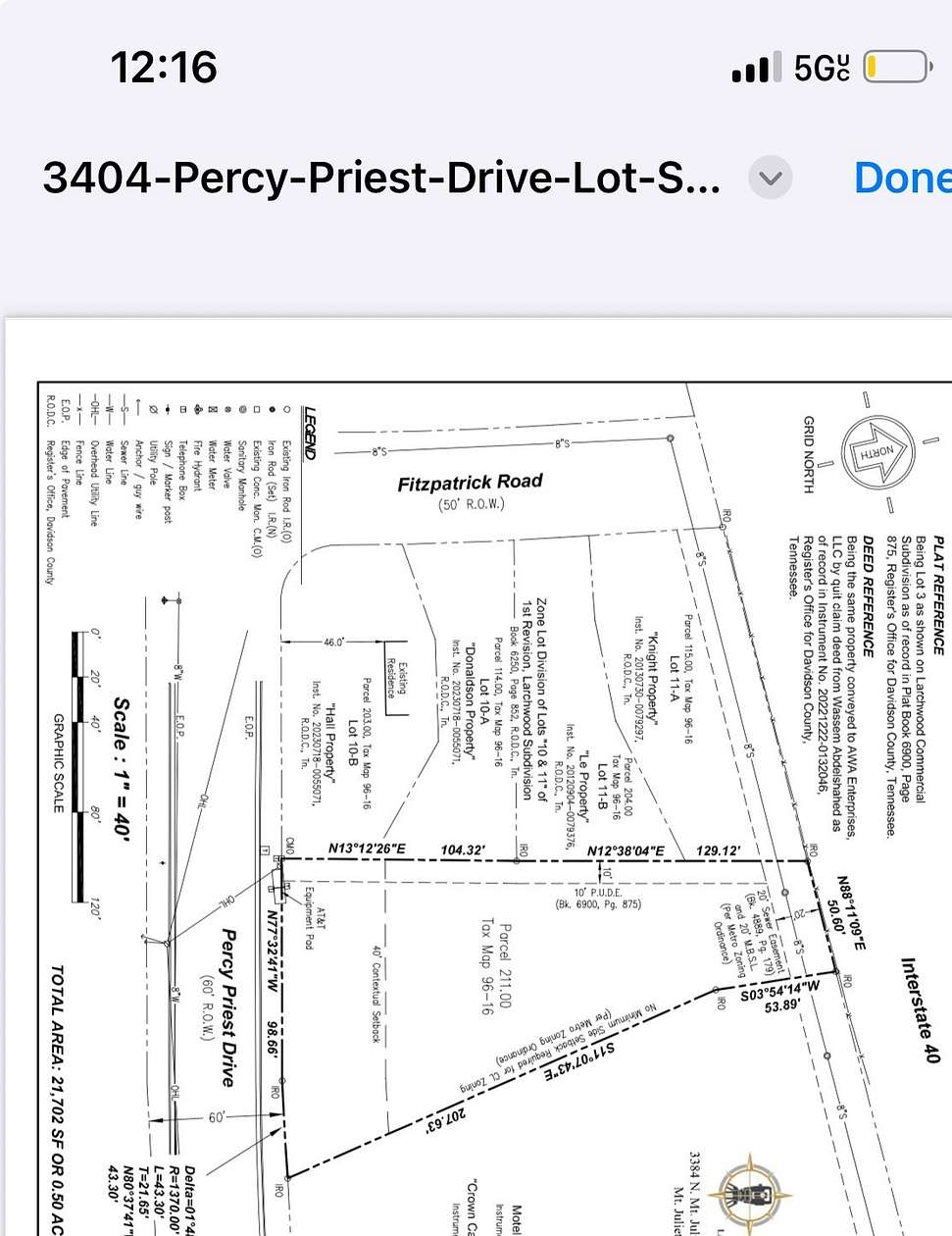 0.49 Acres of Commercial Land for Sale in Nashville, Tennessee