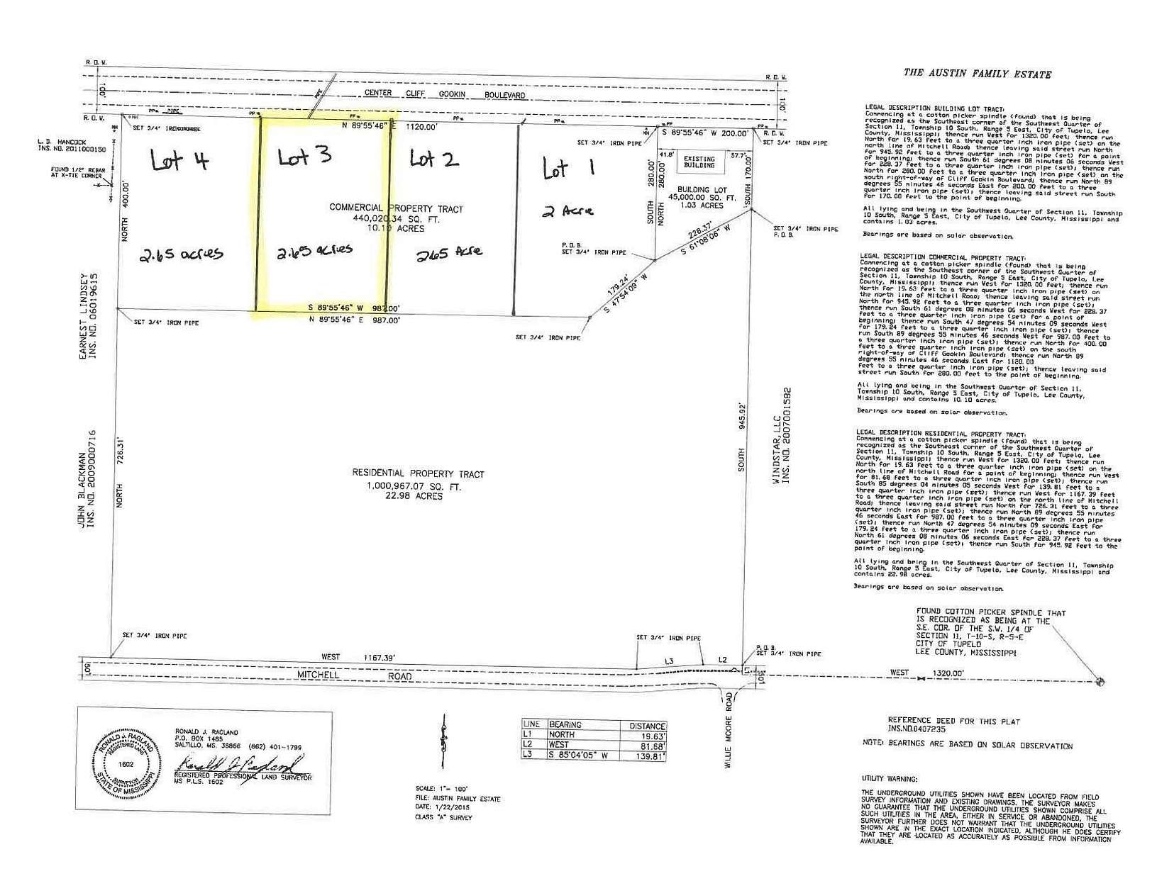 2.65 Acres of Commercial Land for Sale in Tupelo, Mississippi