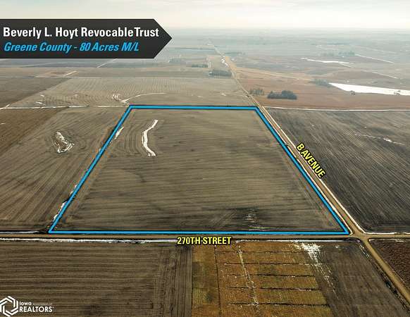 80 Acres of Agricultural Land for Sale in Scranton, Iowa