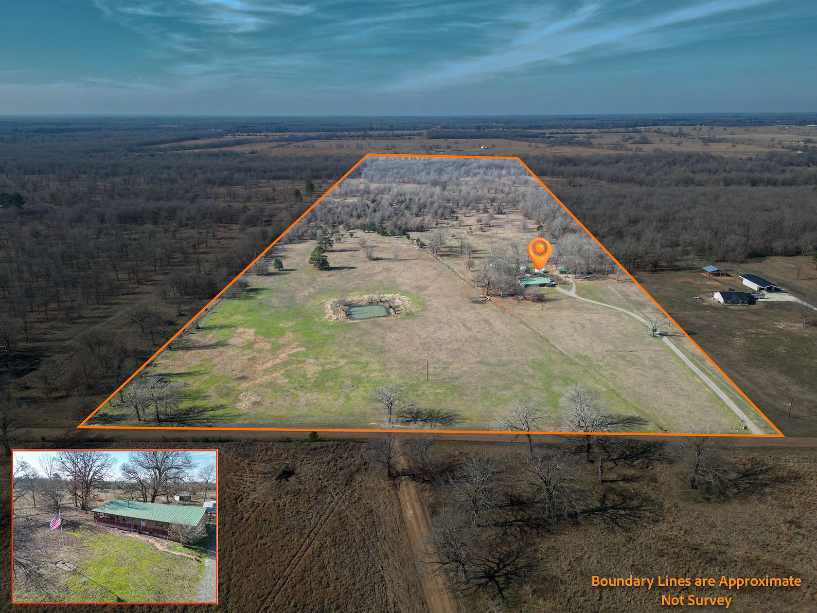 45 Acres of Land with Home for Sale in De Kalb, Texas