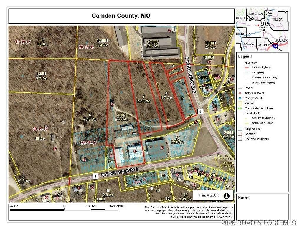 10.8 Acres of Commercial Land for Sale in Camdenton, Missouri