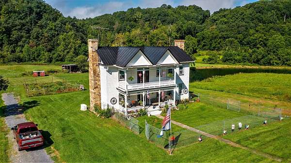 56.9 Acres of Agricultural Land with Home for Sale in Alderson, West Virginia