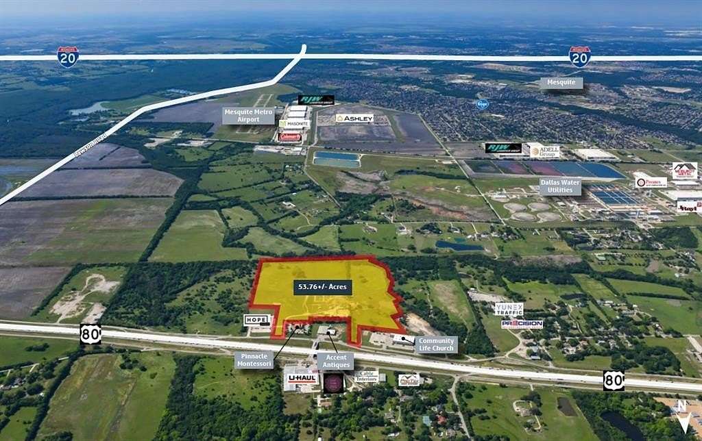 53.8 Acres of Mixed-Use Land for Sale in Sunnyvale, Texas