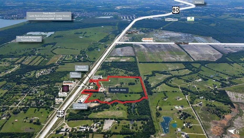 53.8 Acres of Mixed-Use Land for Sale in Sunnyvale, Texas