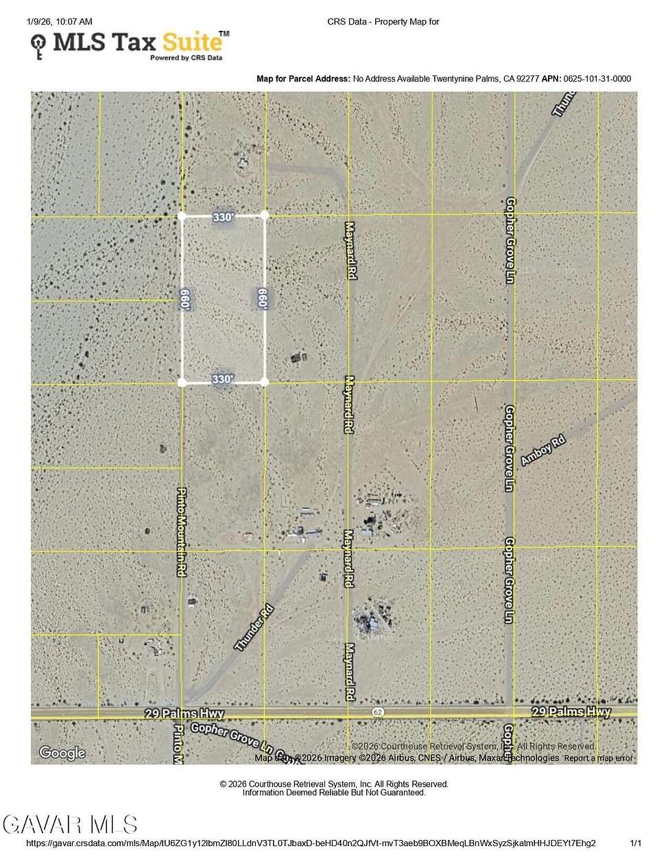 Residential Land for Sale in Twentynine Palms, California