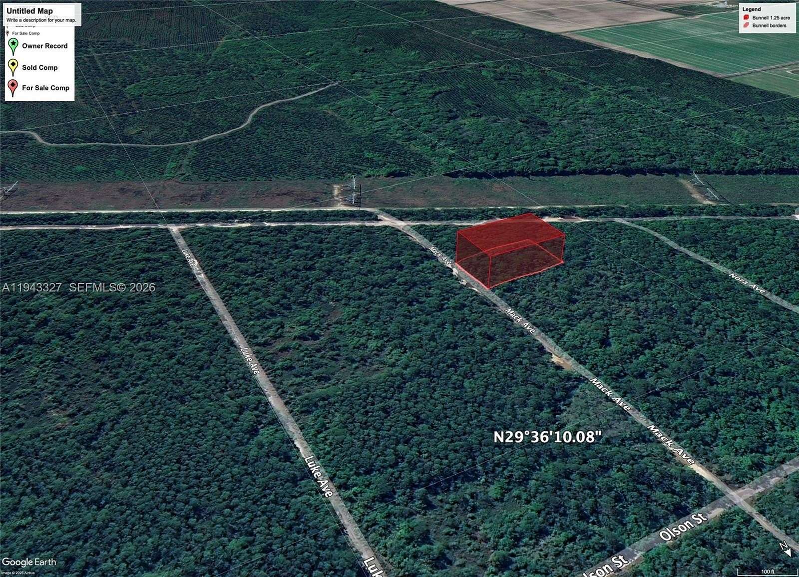 1.25 Acres of Residential Land for Sale in Bunnell, Florida
