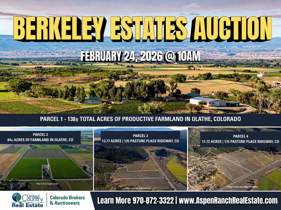138 Acres of Improved Land for Auction in Olathe, Colorado