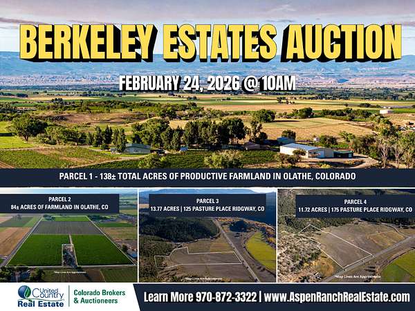 138 Acres of Improved Land for Auction in Olathe, Colorado
