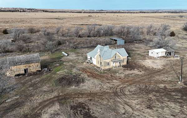 12.7 Acres of Land with Home for Sale in Wilson, Kansas