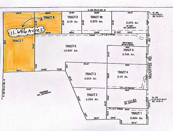 11.7 Acres of Land for Sale in Churubusco, Indiana